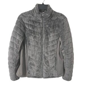 Women's Be‎ Boundless Gray Jacket/Coat Faux Fur Pockets Front Zip Long Sleeve L